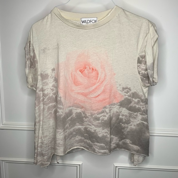 WILDFOX💋|| Cloudy Pink Rose Crewneck Tee - Picture 9 of 12